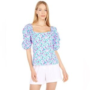 Lilly Pulitzer Bitsy Top in Multi Hottie Dottie 4